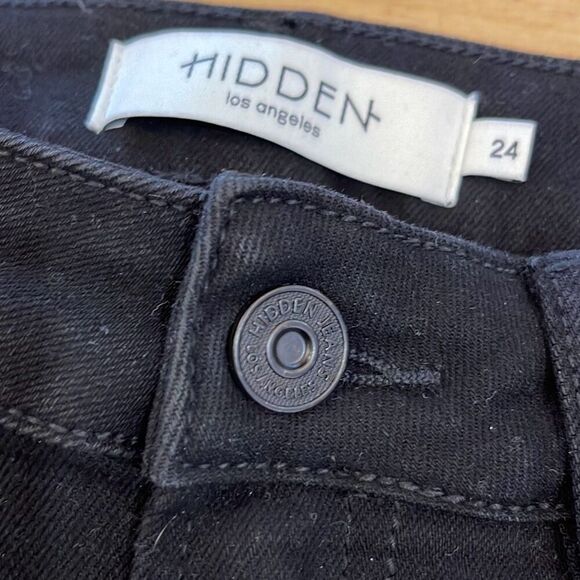 Hidden Los Angeles Womens High Rise Slit Hem Ryan Bootcut Jeans Black Sz 24 NWT - Picture 4 of 10